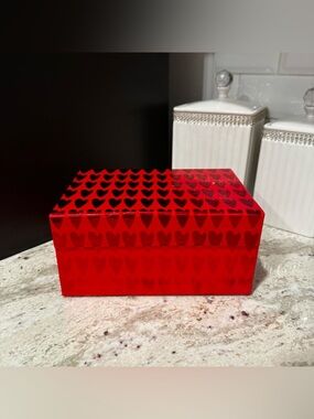 Red Heart Pattern Jewelry/Trinket Box
